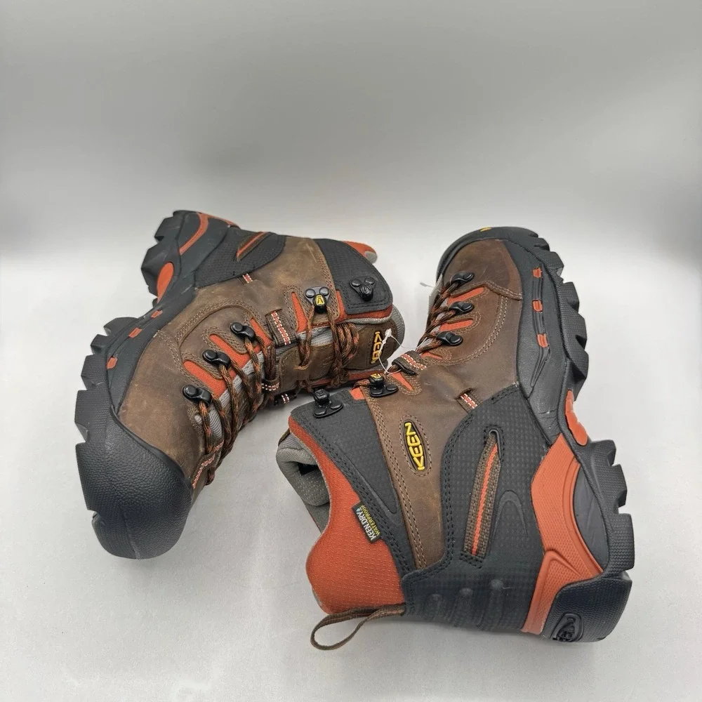 Keen Pittsburgh Boots Men's Size 9.5 D Orange Waterproof Leather